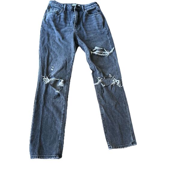 Pacsun Jeans Women's Size 26 Black Stone Wash Denim Mom Jean Mid Rise Pockets - Picture 1 of 9